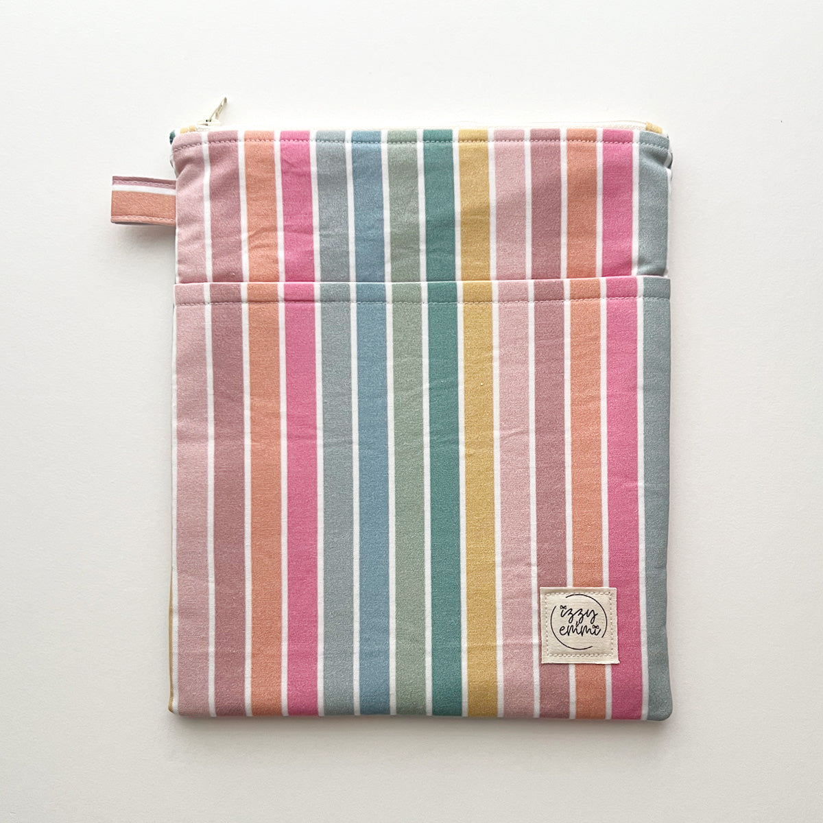 THE ELSIE - KINDLE/IPAD MINI/BOOK ZIPPER POUCH - COLORFUL STRIPES