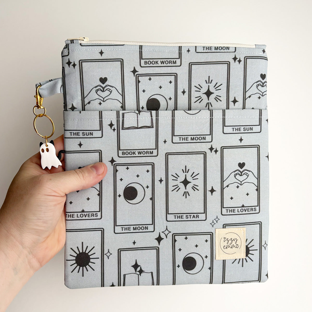 BOOK SLEEVE - KINDLE/IPAD MINI/BOOK ZIPPER POUCH - BLUE TAROT