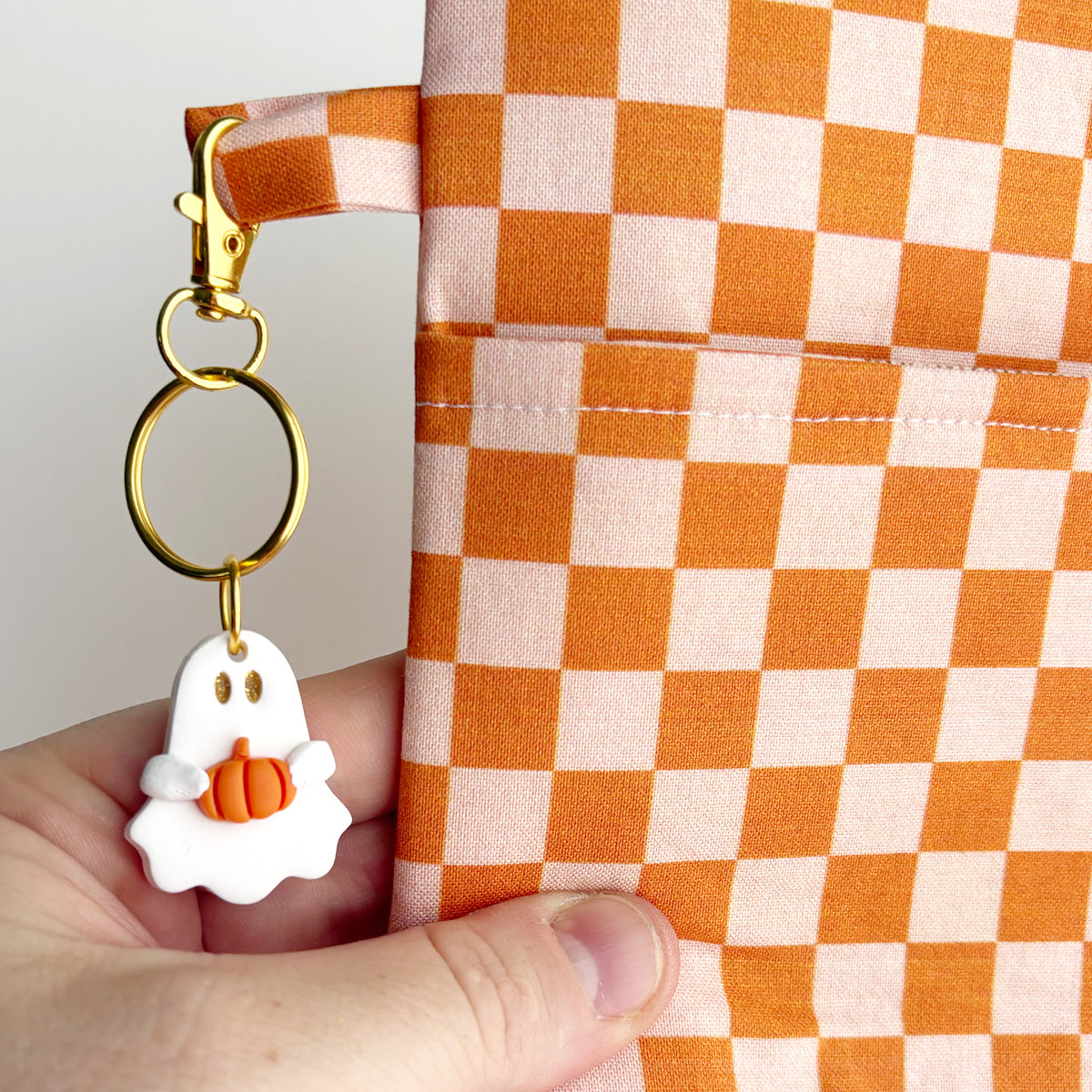 POLYMER KEYCHAINs + BAG CHARMS - PUMPKIN GHOSTIE