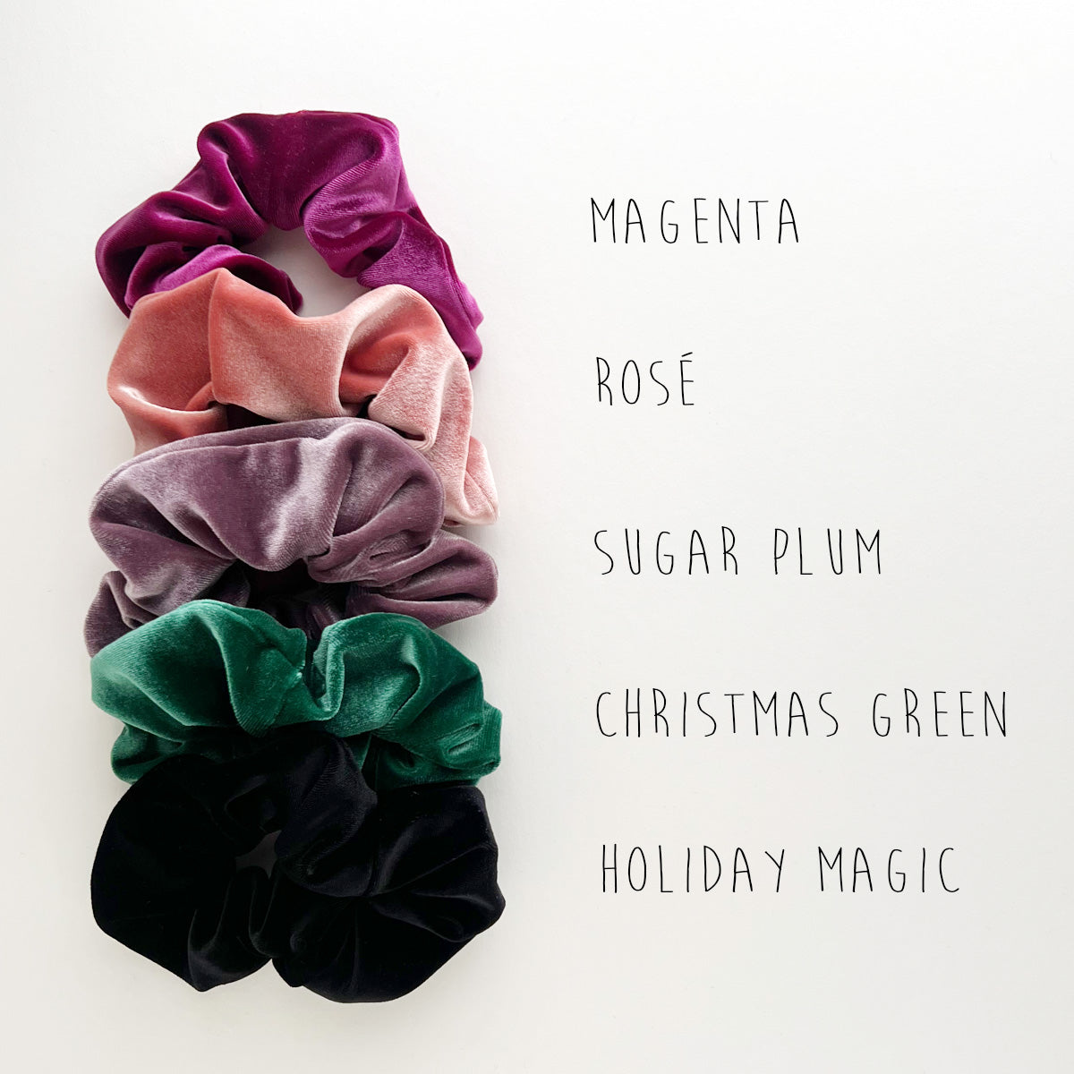 VELVET SCRUNCHIES - HOLIDAY COLORS