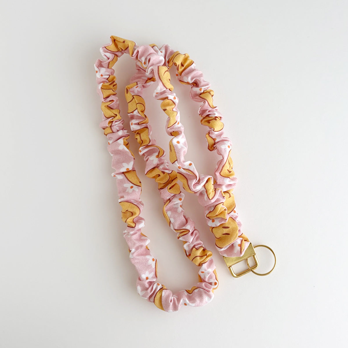 SCRUNCHIE LANYARD - PINK SMILEY