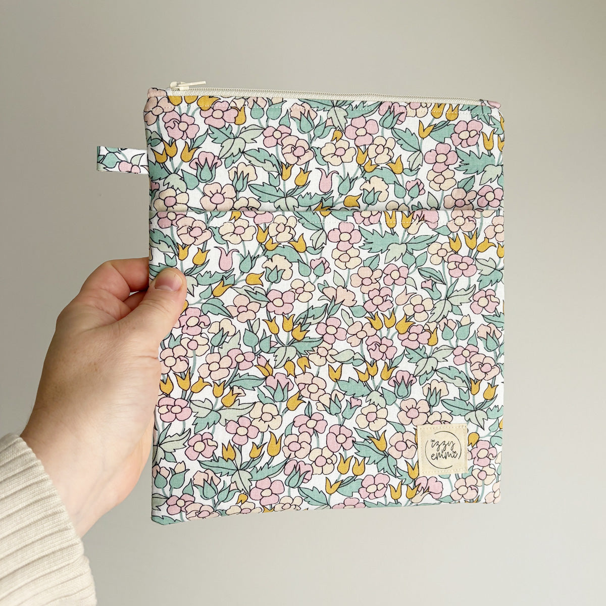 BOOK SLEEVE - KINDLE/IPAD MINI/BOOK ZIPPER POUCH - RETRO FLORALS