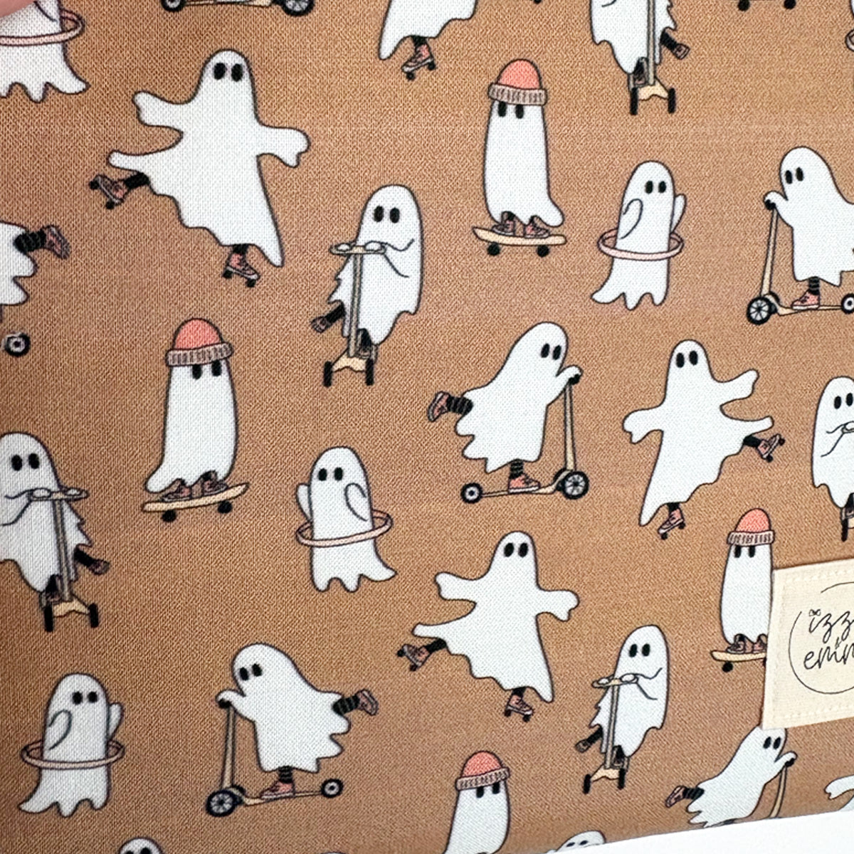 BOOK SLEEVE - KINDLE/IPAD MINI/BOOK ZIPPER POUCH - SKATER GHOSTS