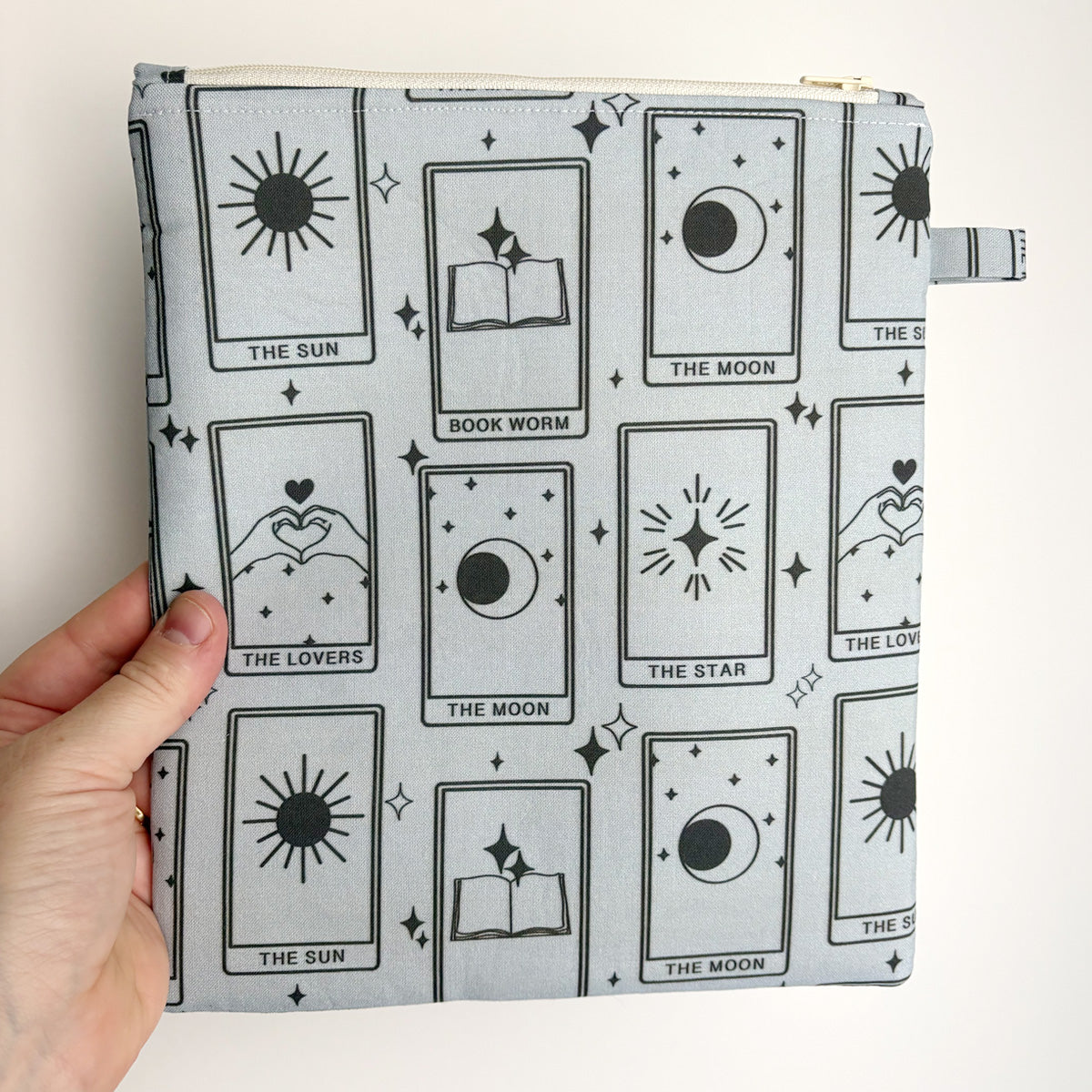 BOOK SLEEVE - KINDLE/IPAD MINI/BOOK ZIPPER POUCH - BLUE TAROT