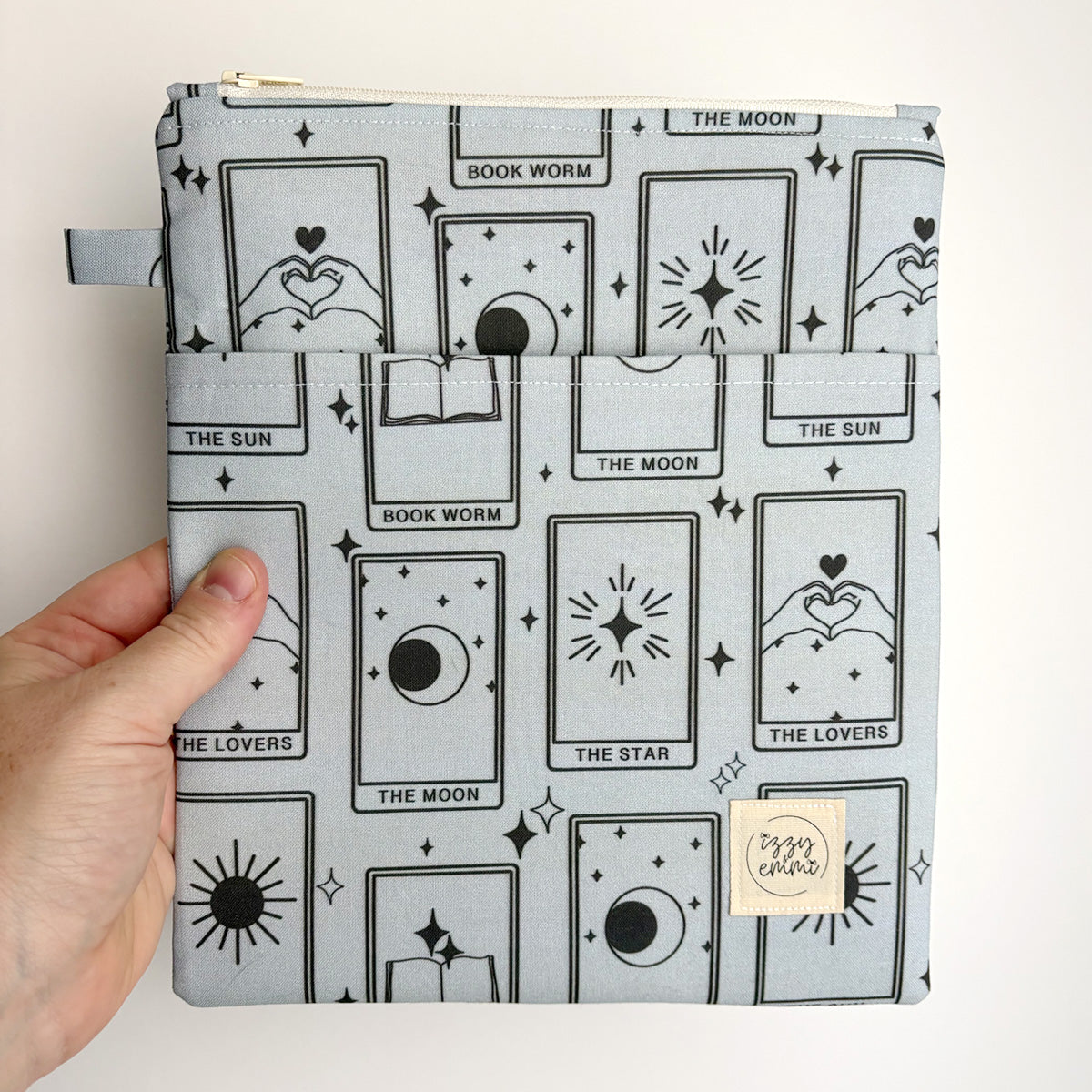 BOOK SLEEVE - KINDLE/IPAD MINI/BOOK ZIPPER POUCH - BLUE TAROT