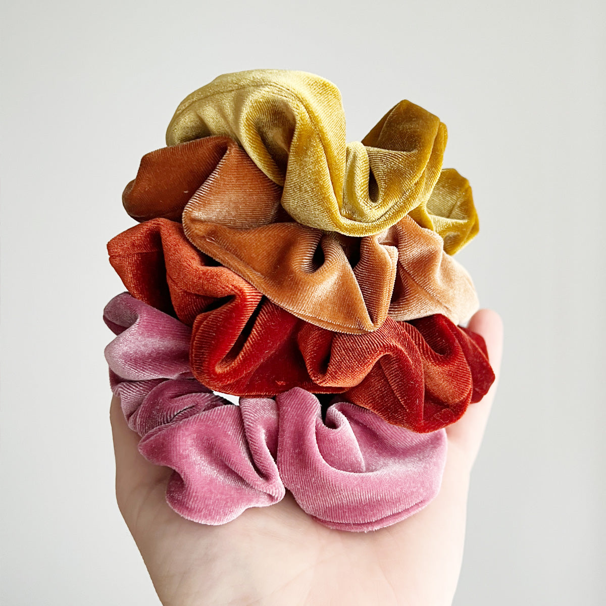 VELVET SCRUNCHIES - 4 COLOR OPTIONS