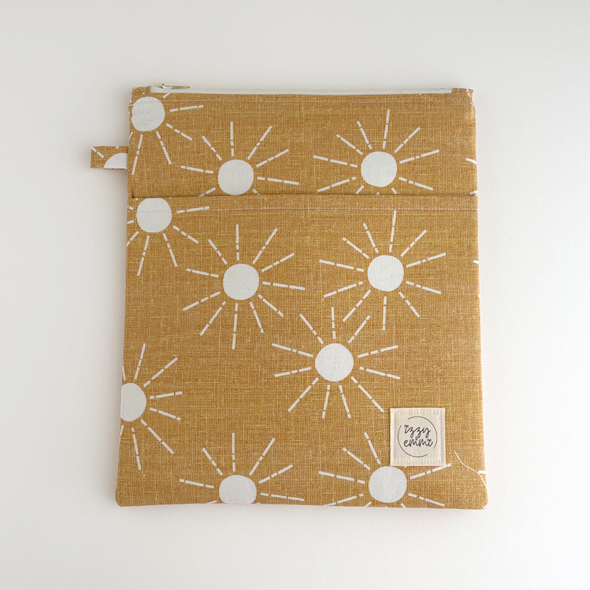 BOOK SLEEVE - KINDLE/IPAD MINI/BOOK ZIPPER POUCH - YELLOW SUNS